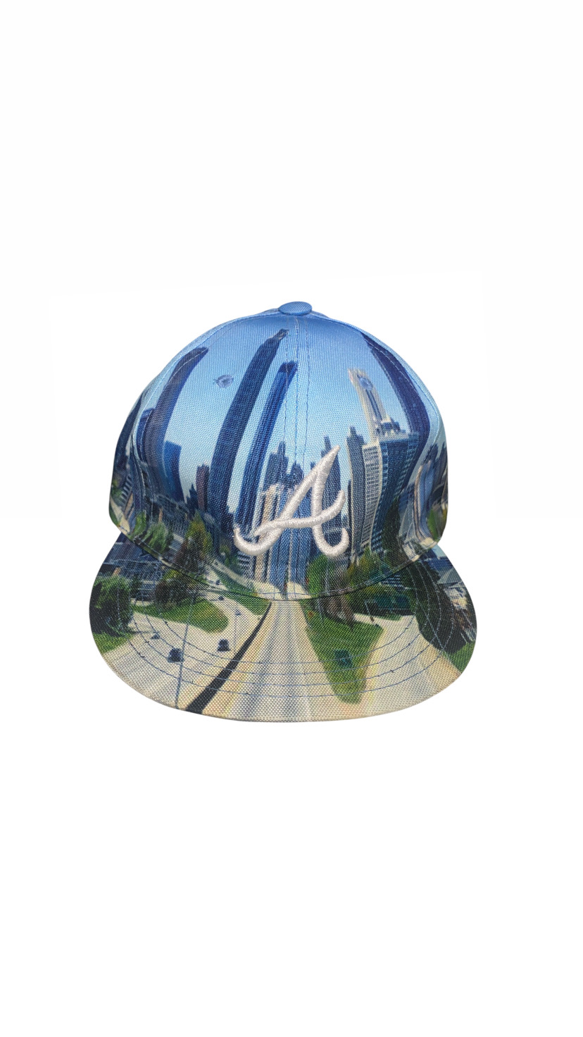 Atlanta City Skyline Fitted Hats